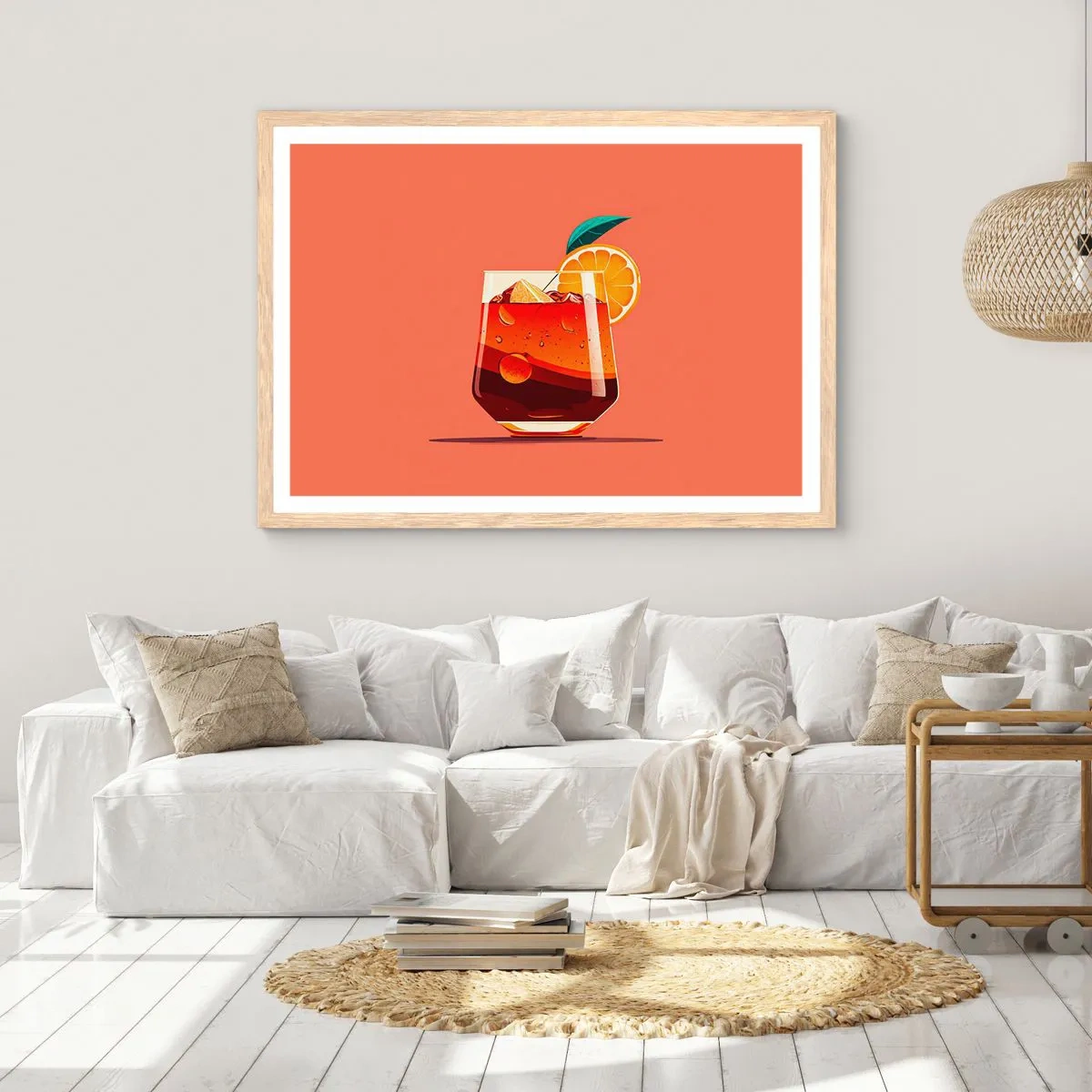 Een poster in een licht eiken lijst - Zomerse verfrissing - 40x30 cm