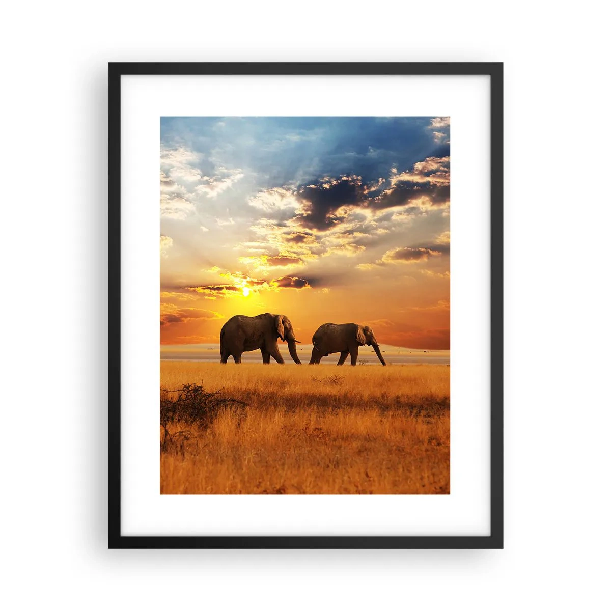 Poster in een zwarte lijst - Familie wandeling - 40x50 cm
