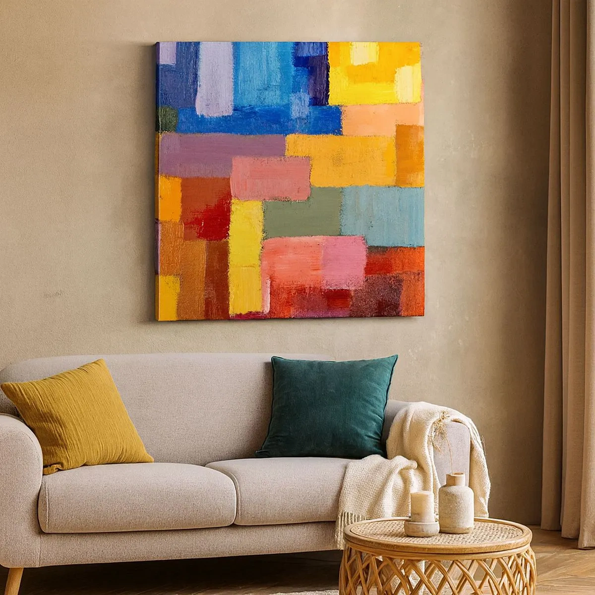 Schilderen op canvas - Elk is anders, allemaal kleurrijk - 30x30 cm