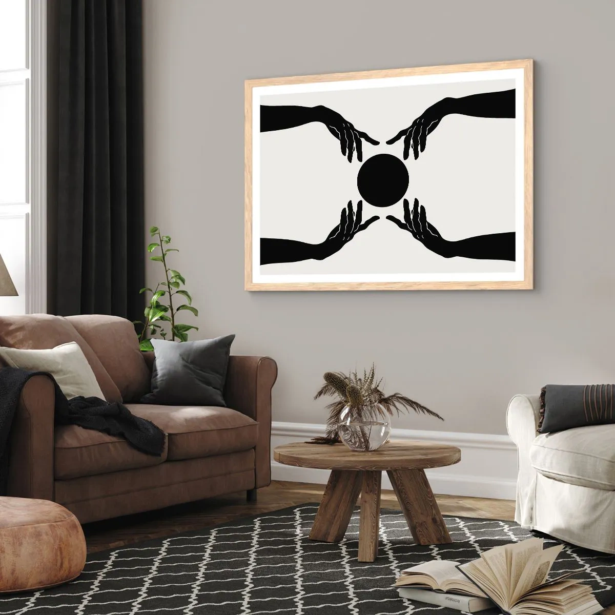 Een poster in een licht eiken lijst - Geheim teken - 100x70 cm