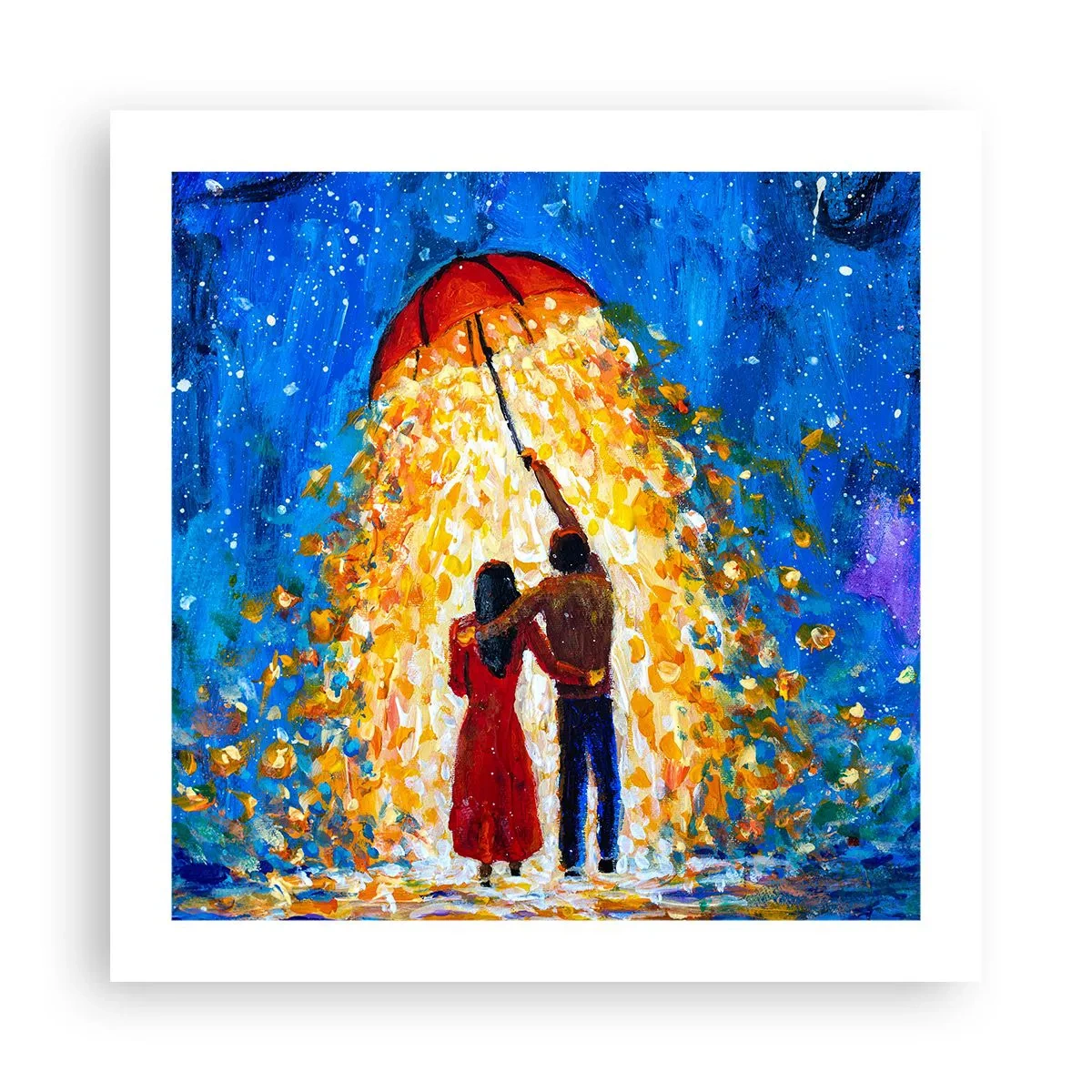 Poster - De magie van een regenachtige avond? - 50x50 cm