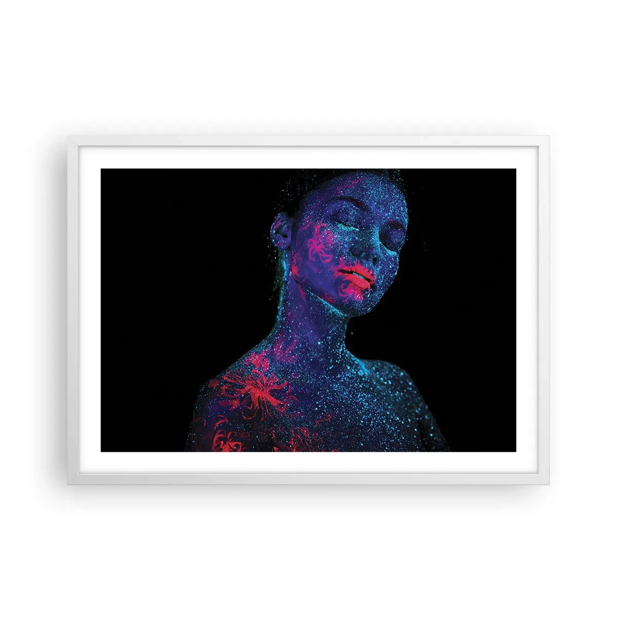 Poster in een witte lijst - in sterrenstof - 70x50 cm