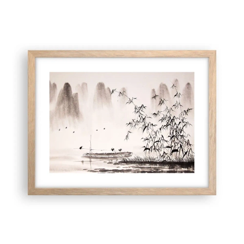 Een poster in een licht eiken lijst - De stilte van de rijstvelden - 40x30 cm