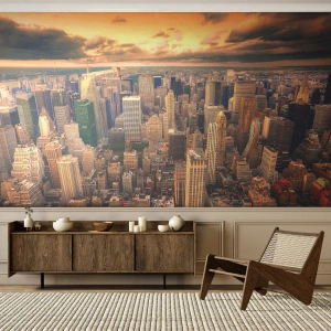 Fotobehang op maat Premium Sand - Vergulde metropool - Stad, New York, Architectuur