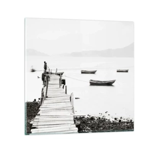 Schilderen op glas - Stil en schoon boven het water - 30x30 cm