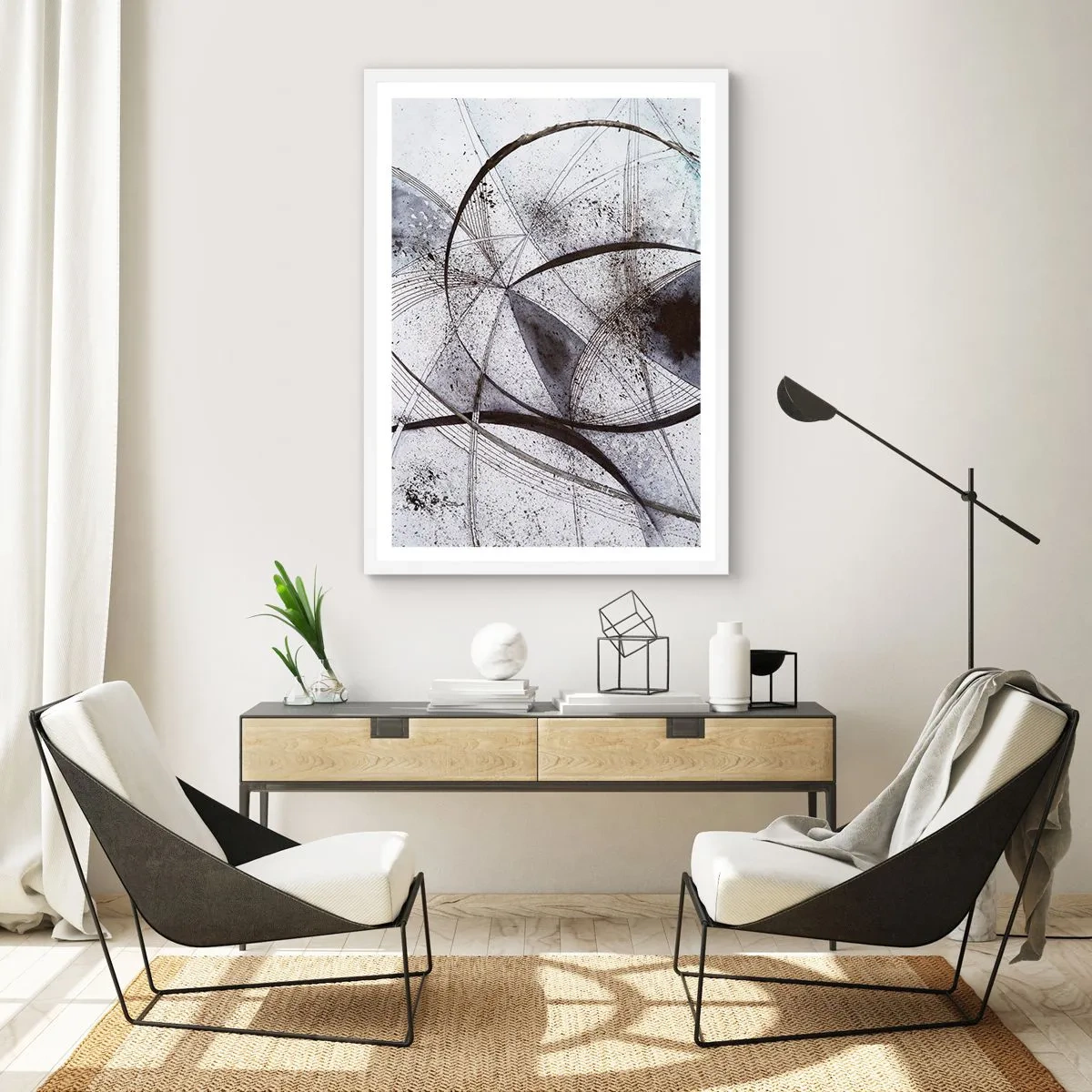Poster in een witte lijst - Futuristische fantasie - 40x50 cm