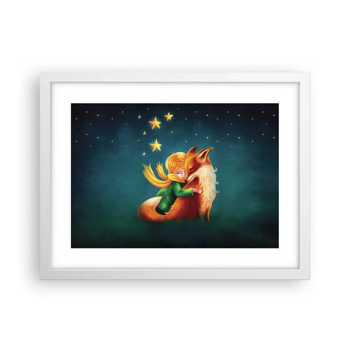 Poster in een witte lijst - Kleine Prins - 40x30 cm