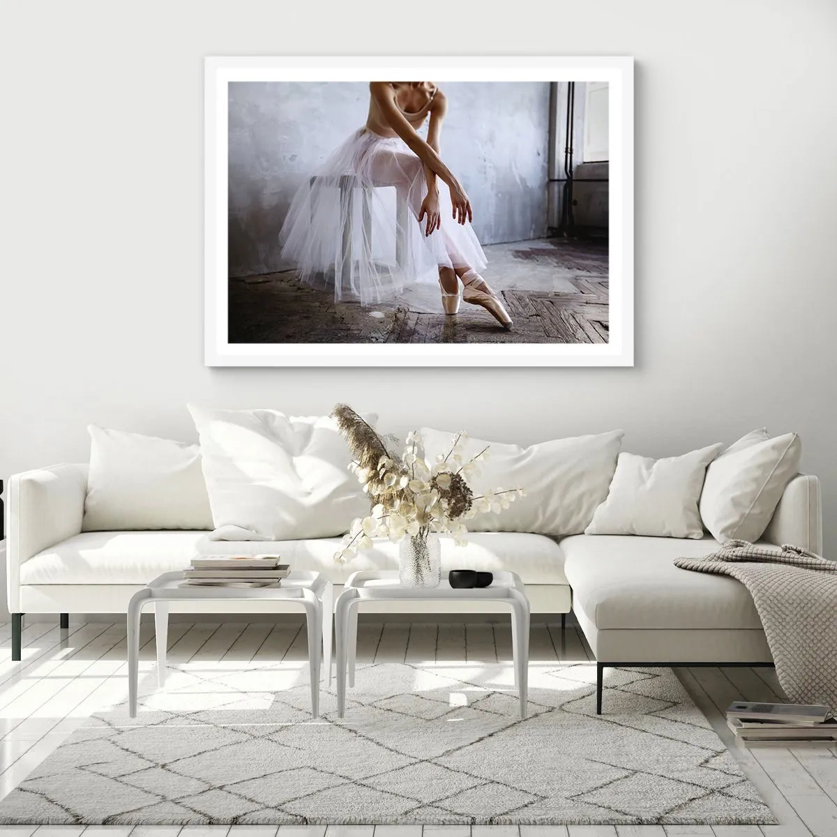 Poster in een witte lijst - Voordat de oprijlichten schijnen - 100x70 cm