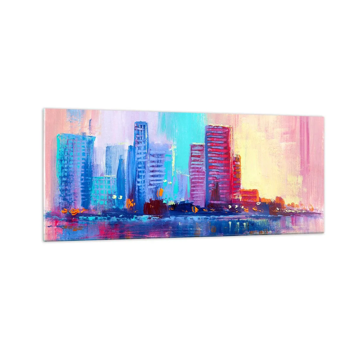 Schilderen op glas - Badend in kleuren - 100x40 cm