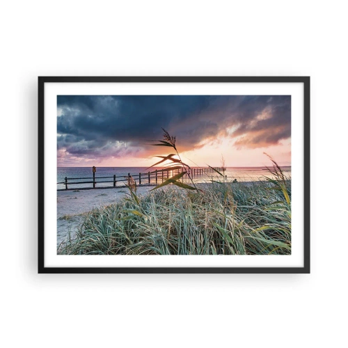 Poster in een zwarte lijst - Het gaat niet met de wind mee - 70x50 cm