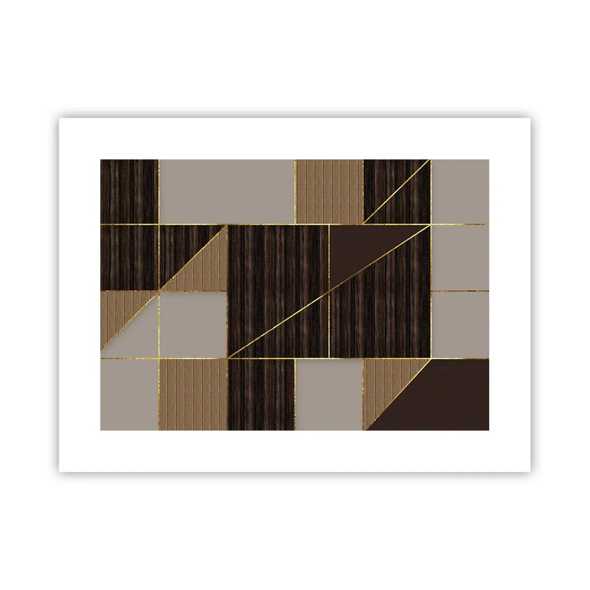 Poster - Een mozaïek van bruin en goud - 40x30 cm