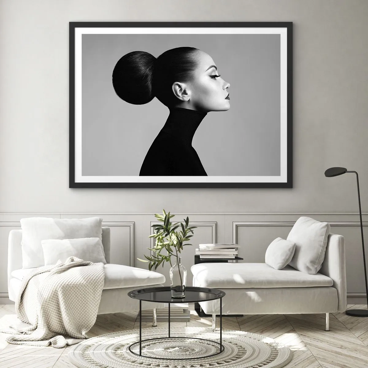 Poster in een zwarte lijst - Moderne Nefertiti - 91x61 cm