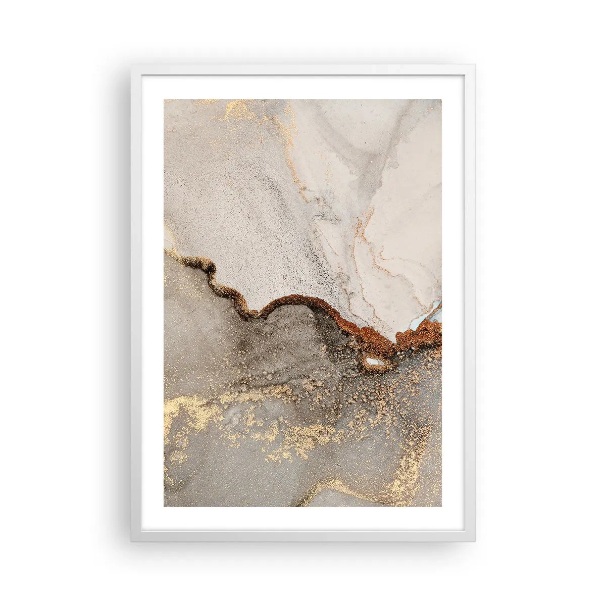 Poster in een witte lijst - Op de grens van kleuren - 50x70 cm