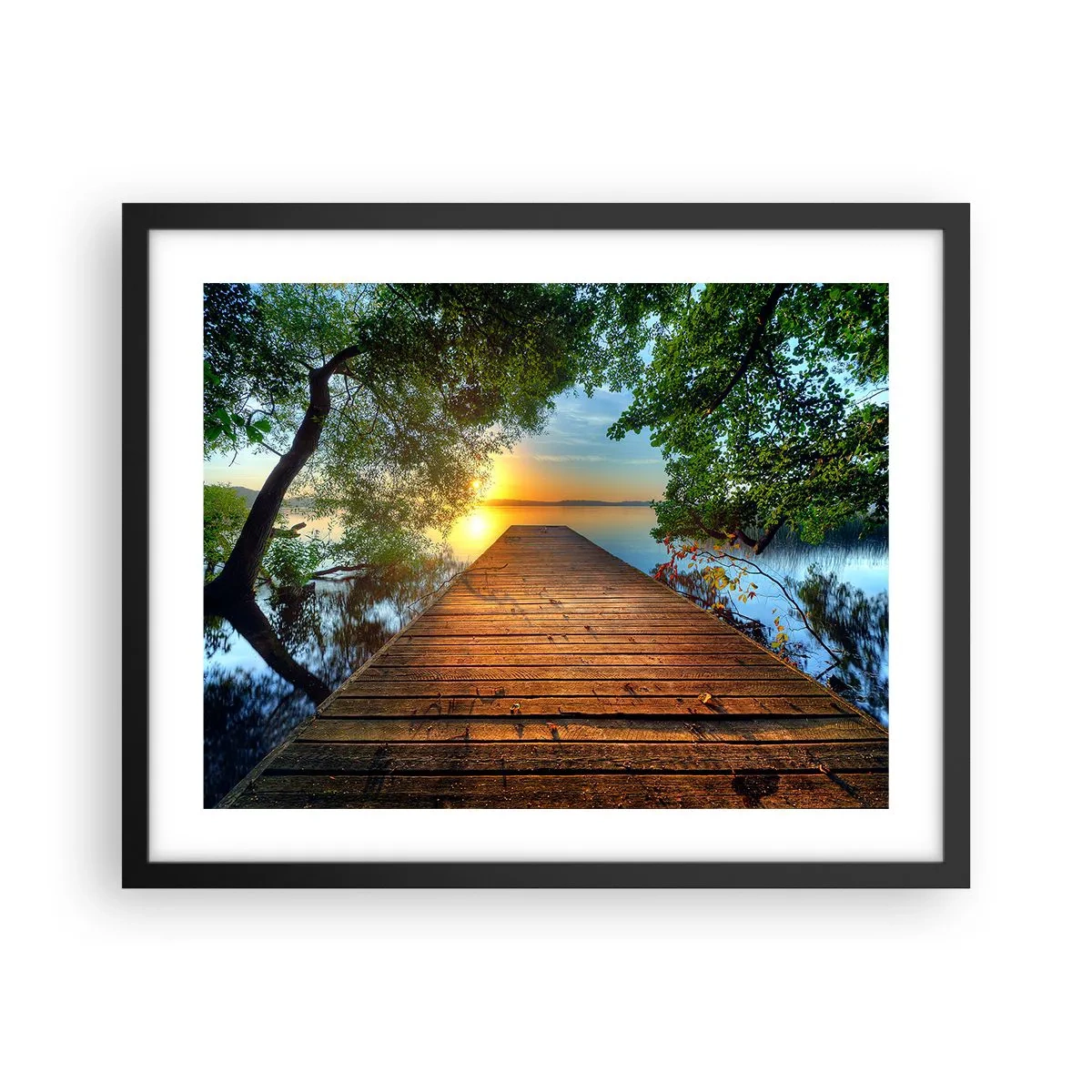 Poster in een zwarte lijst - Neem de tijd, ga zitten - 50x40 cm