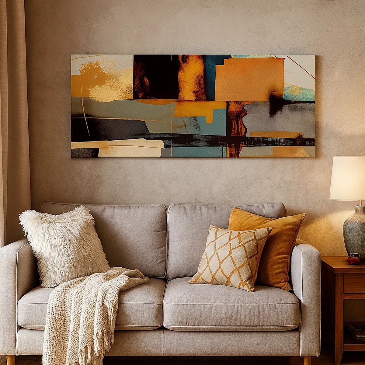 Schilderen op canvas - Abstractie – licht en schaduw - 30x30 cm