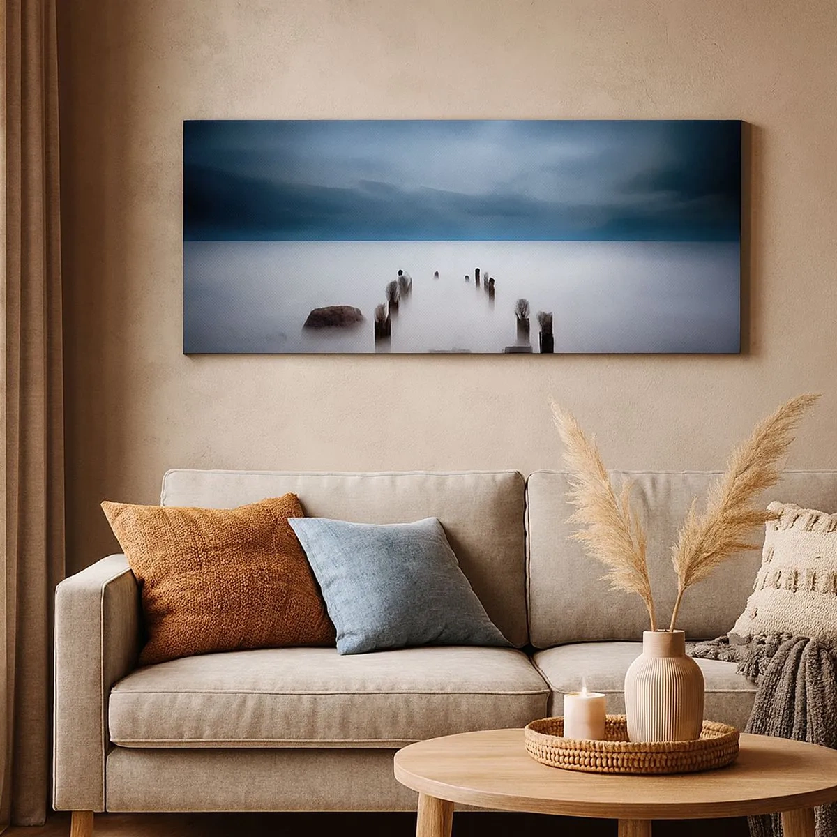 Schilderen op canvas - Peinzend meer - 100x40 cm