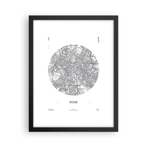 Poster in een zwarte lijst - Anatomie van Rome - 30x40 cm