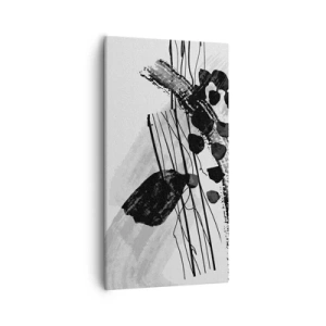 Schilderen op canvas - Zwart-wit organische abstractie - 55x100 cm