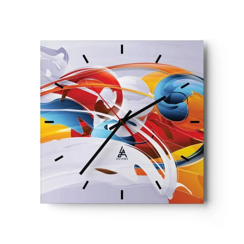 Wandklok - Klok - De dans van de elementen - 40x40 cm