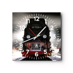 Wandklok - Klok - Hij staat en hapt, hapt en blaast - 30x30 cm