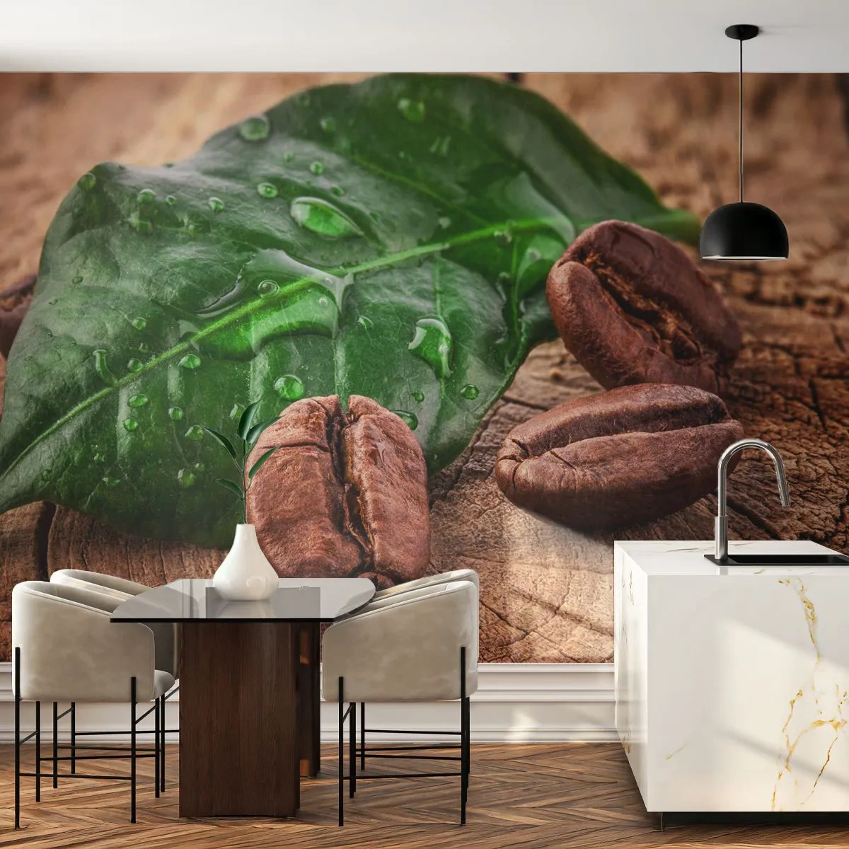 Zelfklevend Fotobehang Deluxe Sticker - De meest ware en zwarte - Gastronomie, Koffie, Koffieboon - 250x175 cm