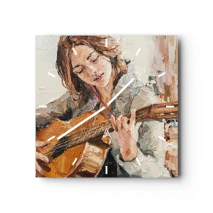 Wandklok - Klok - Concerto voor gitaar en een meisjeshart - 30x30 cm