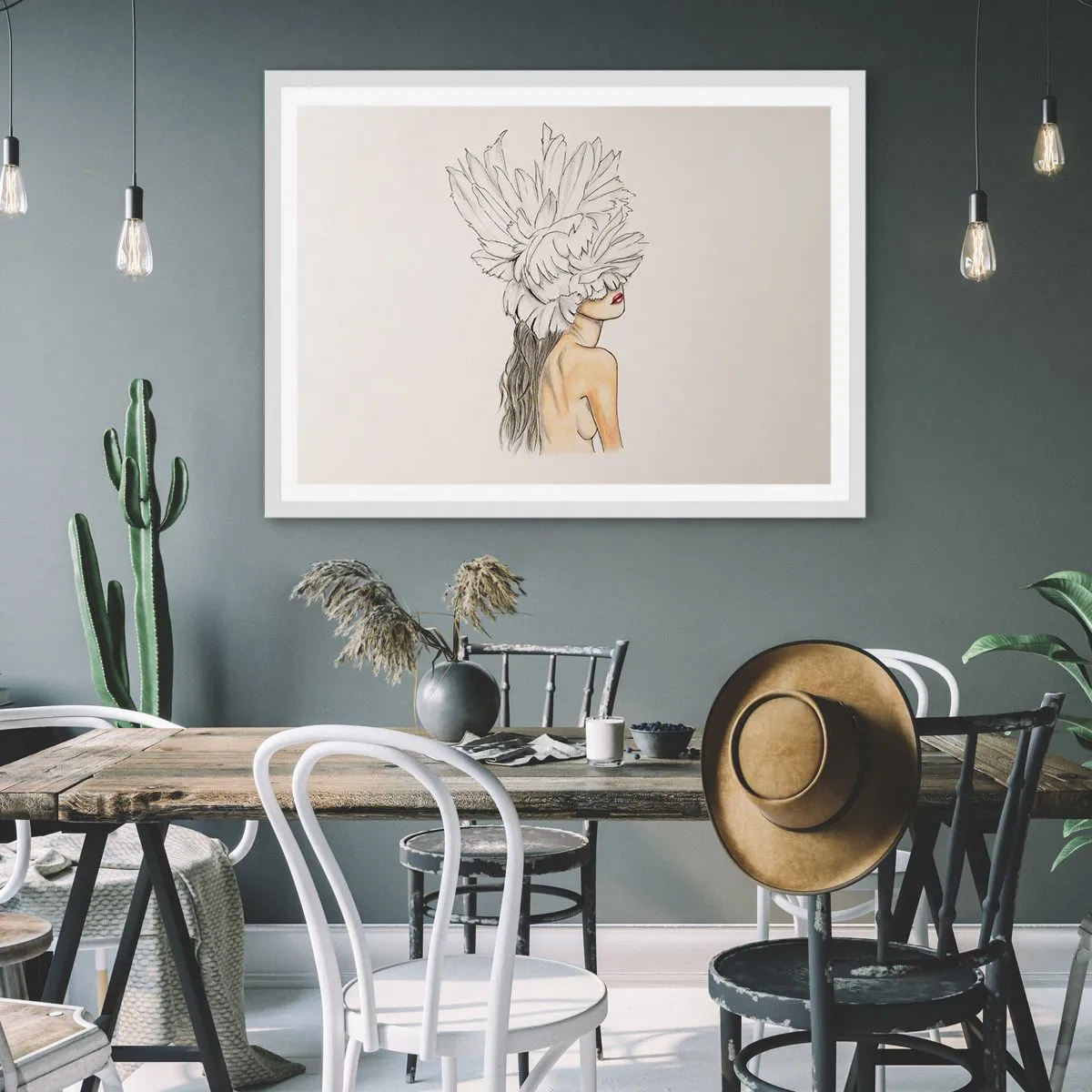 Poster in een witte lijst - gekroonde schoonheid - 40x30 cm