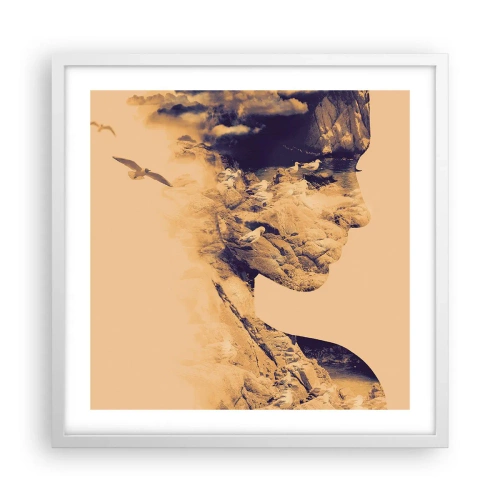 Poster in een witte lijst - Van nature mooi - 50x50 cm