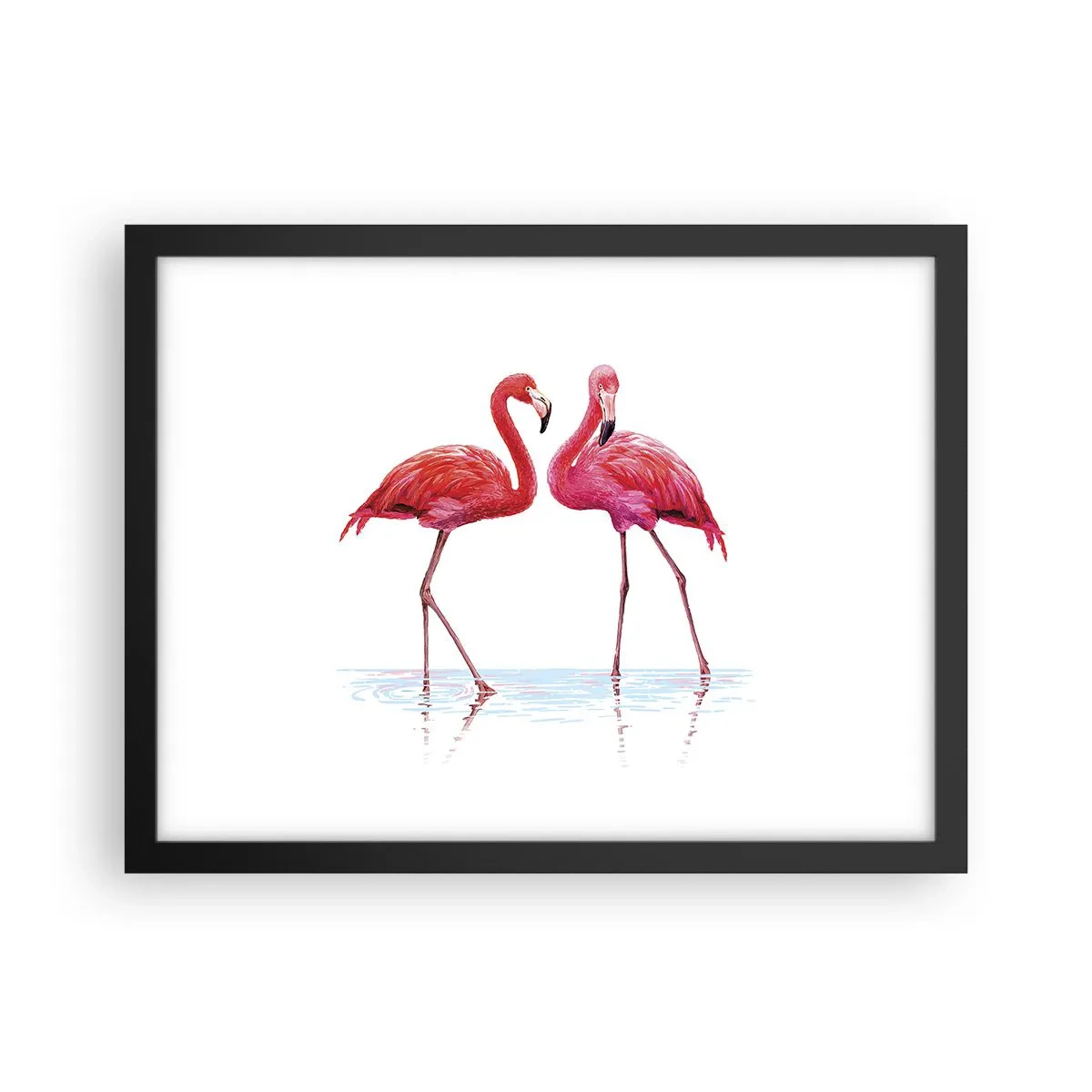 Poster in een zwarte lijst - Roze randez-vous - 40x30 cm