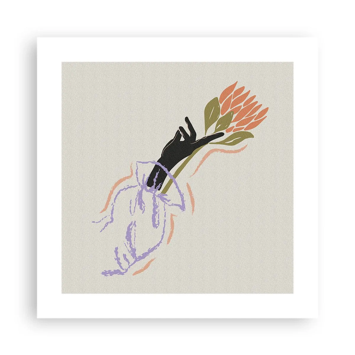 Poster - Zusterlijke aanraking - 40x40 cm