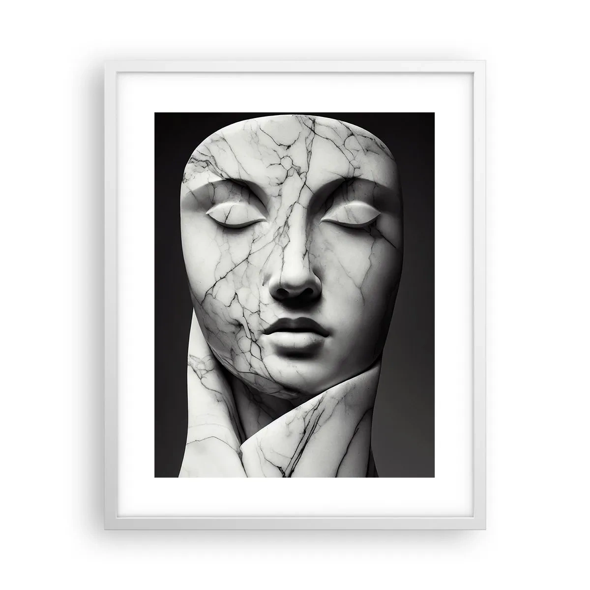 Poster in een witte lijst - Marmeren vormen - 40x50 cm