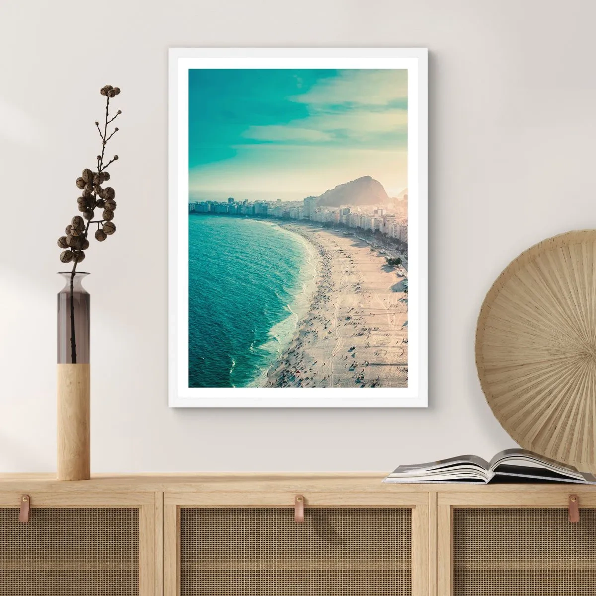 Poster in een witte lijst - Eeuwige vakantie in Rio - 70x100 cm