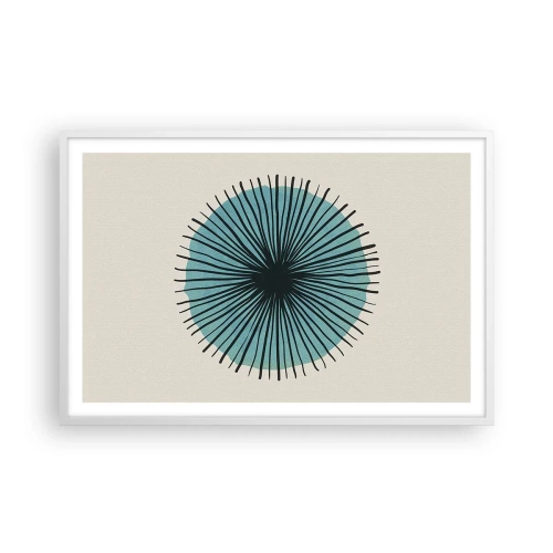 Poster in een witte lijst - Stralend in het blauw - 91x61 cm