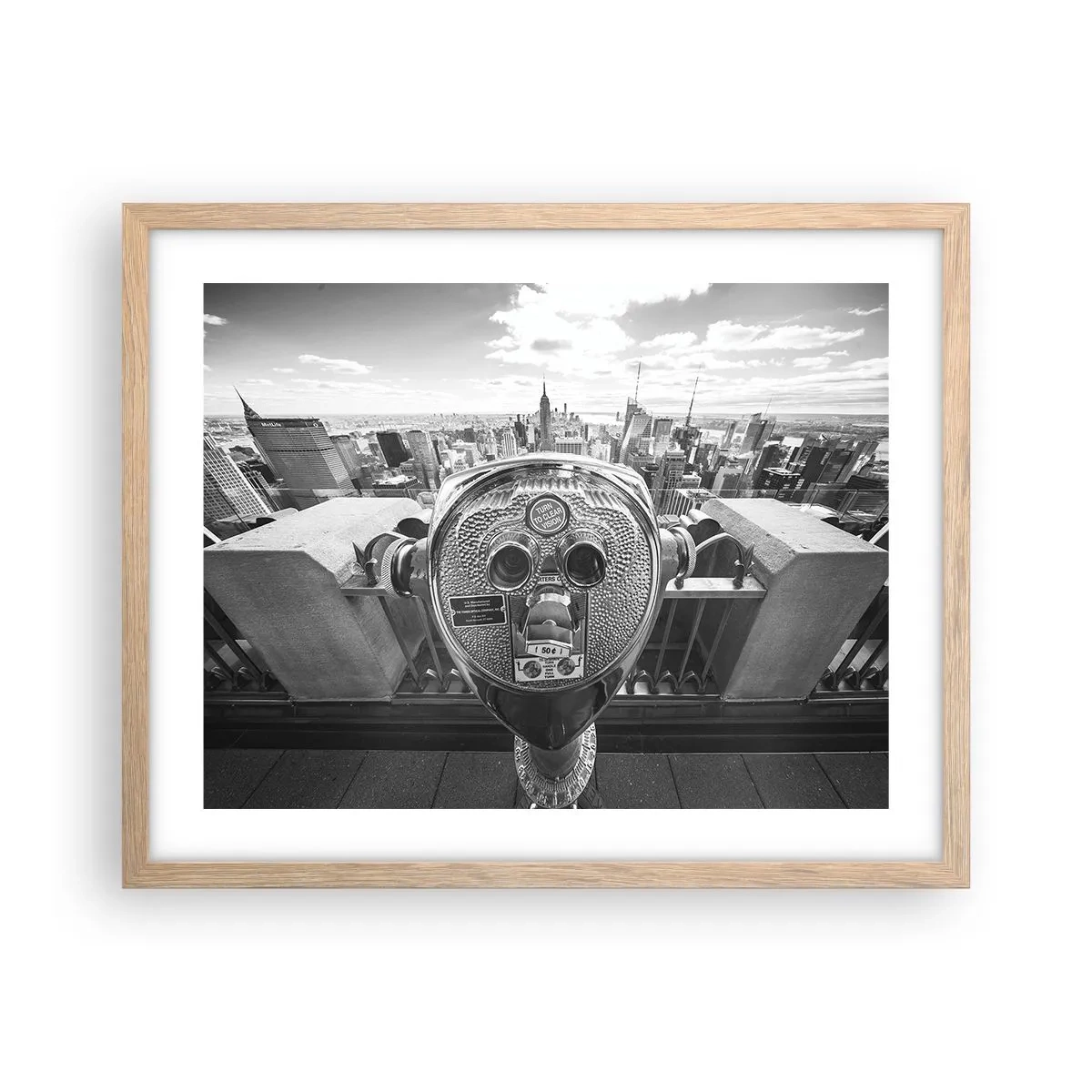 Een poster in een licht eiken lijst - Stad boven de steden - 50x40 cm