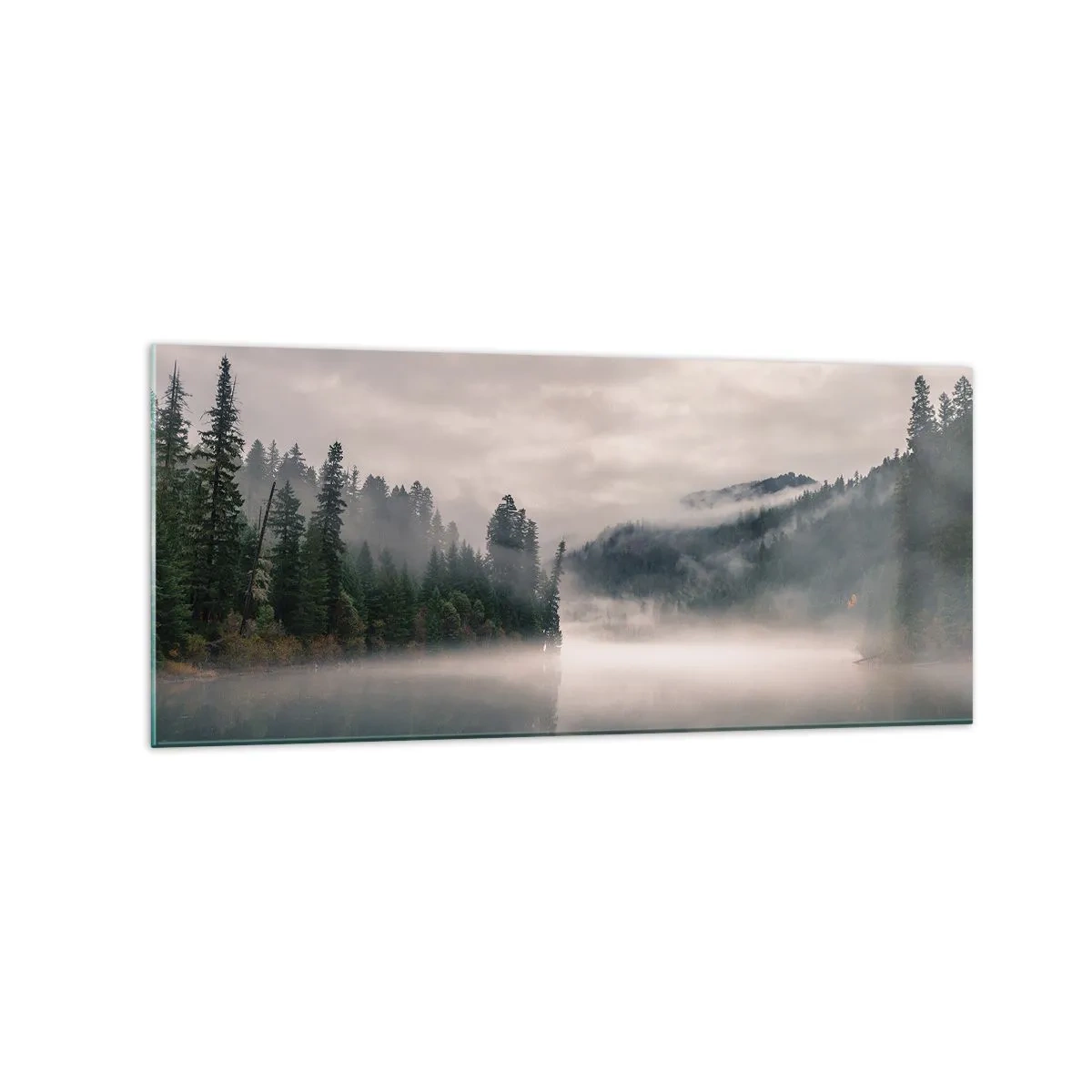 Schilderen op glas - In reflectie, in de mist - 120x50 cm