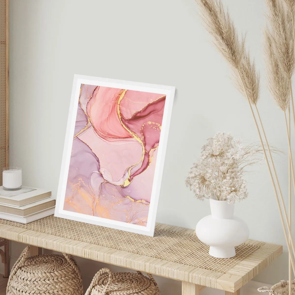 Poster in een witte lijst - Een streling van kleuren - 50x70 cm