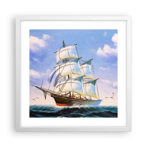 Poster in een witte lijst - Trots met de wind - 40x40 cm
