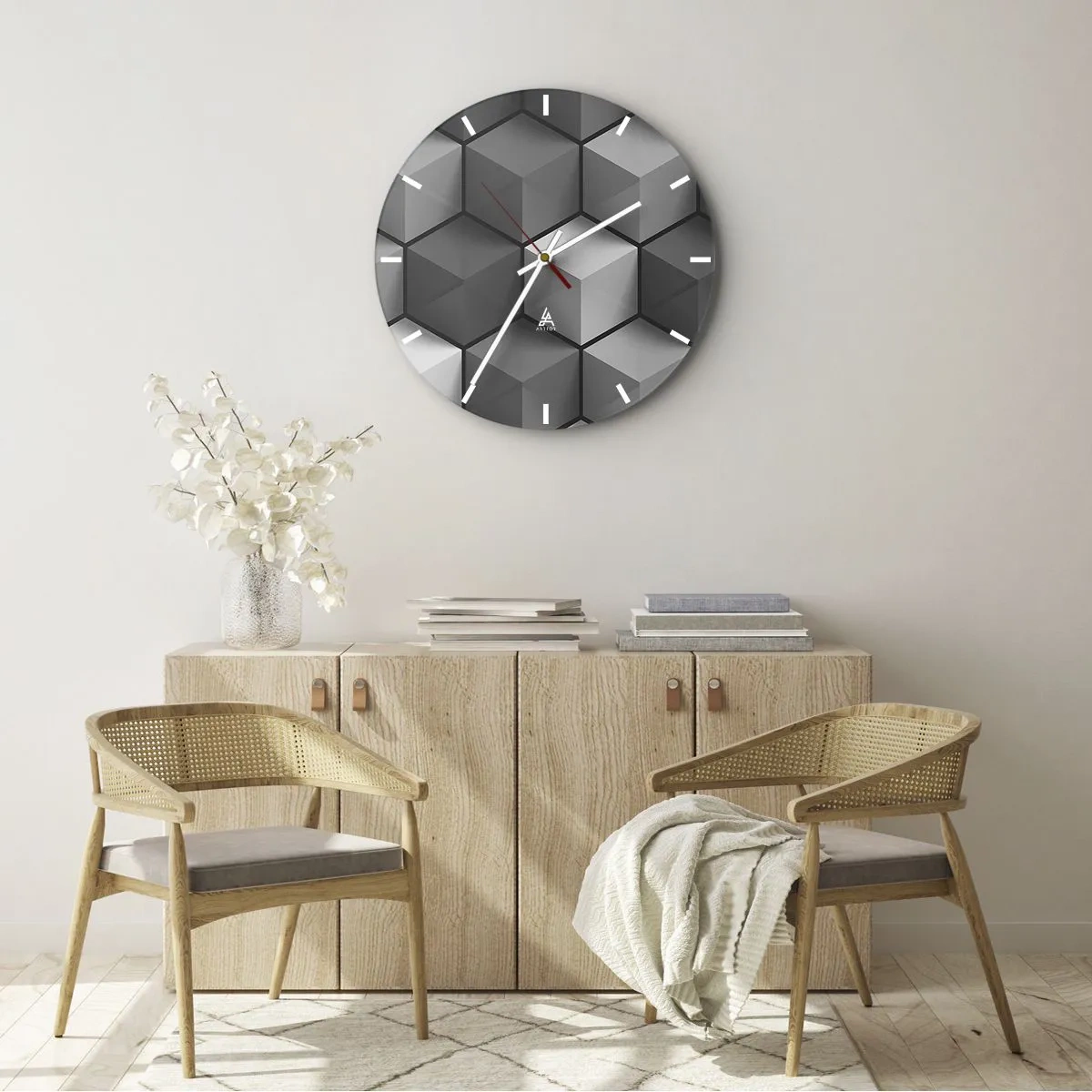Wandklok - Klok - Kubistische puzzel - 40x40 cm