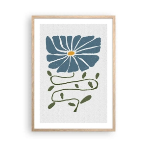 Een poster in een licht eiken lijst - Van een tak tot een bloem - 50x70 cm