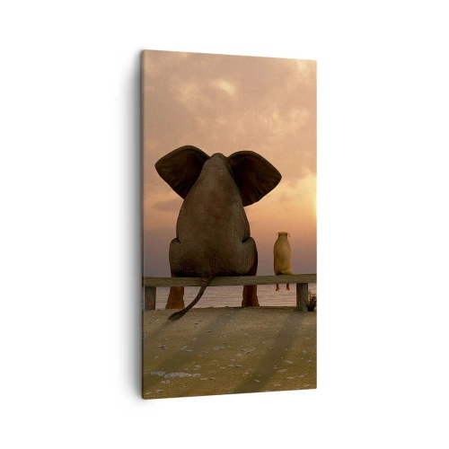 Schilderen op canvas - Het is goed om samen stil te zijn - 45x80 cm