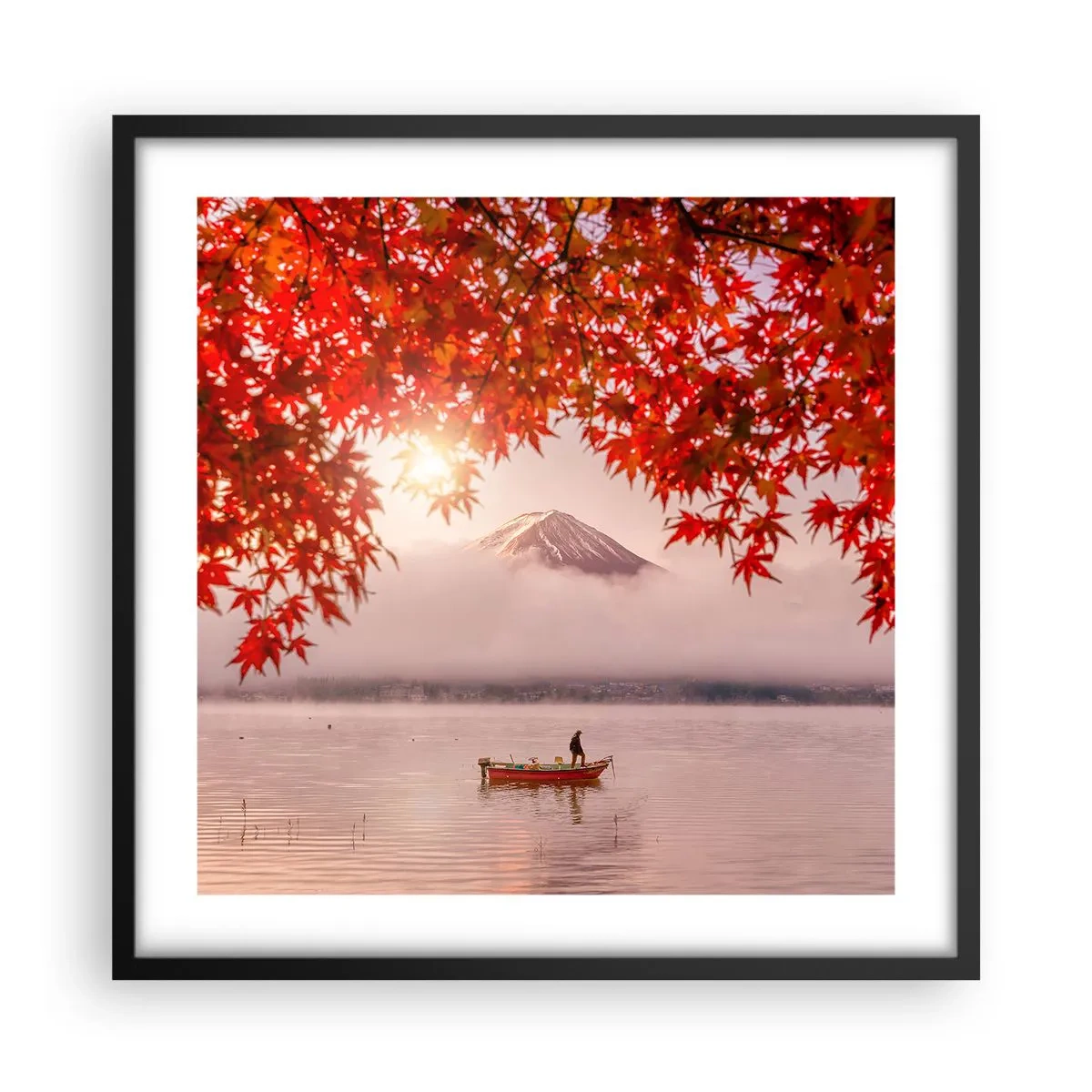 Poster in een zwarte lijst - In het Japanse klimaat - 50x50 cm