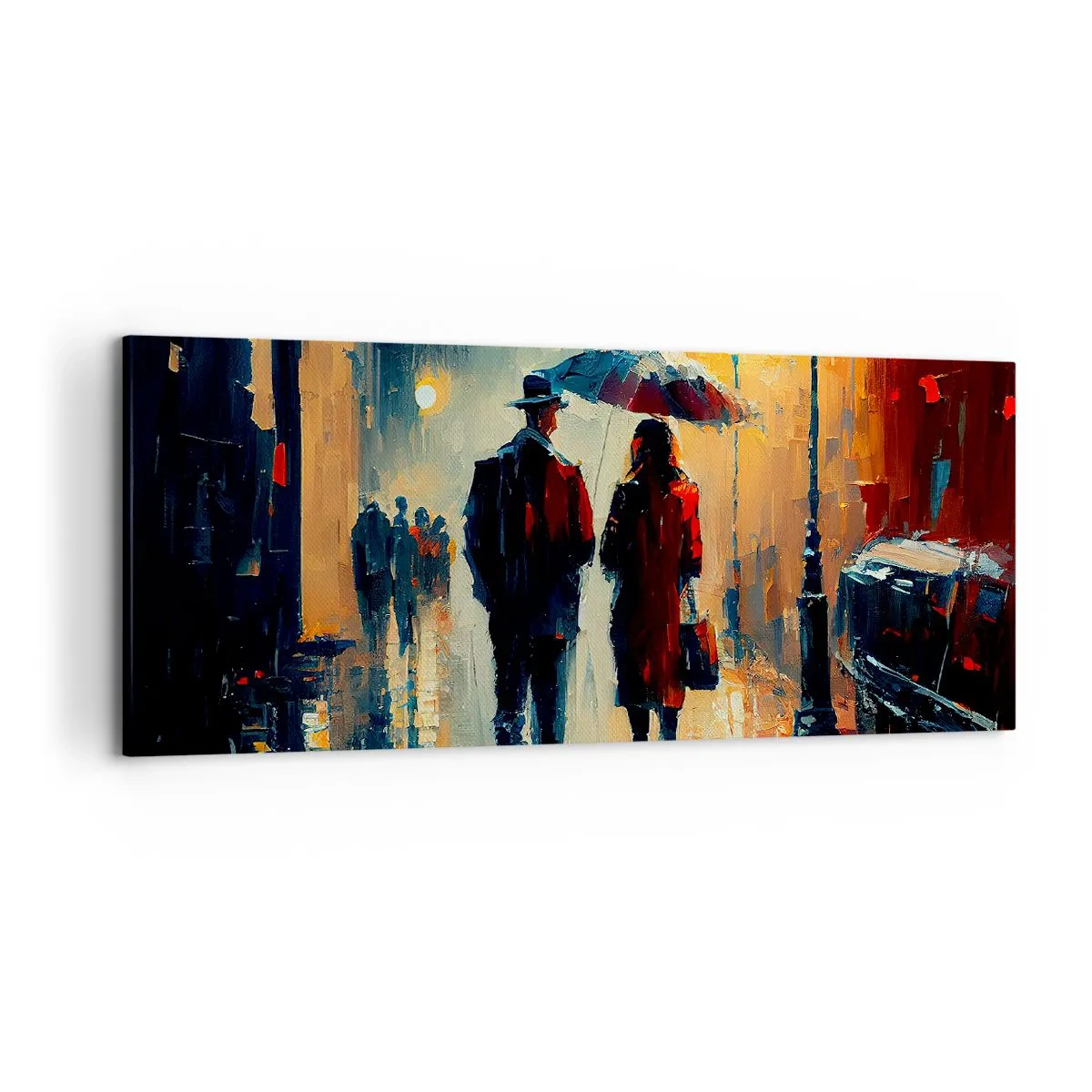 Schilderen op canvas - Stedelijk love strory - 120x50 cm