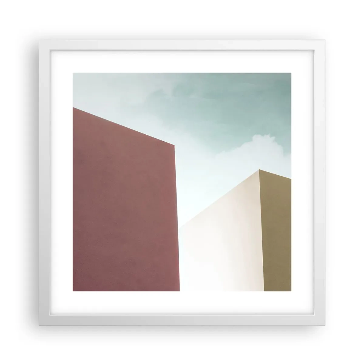 Poster in een witte lijst - De geometrie van een zonnige zomer - 40x40 cm