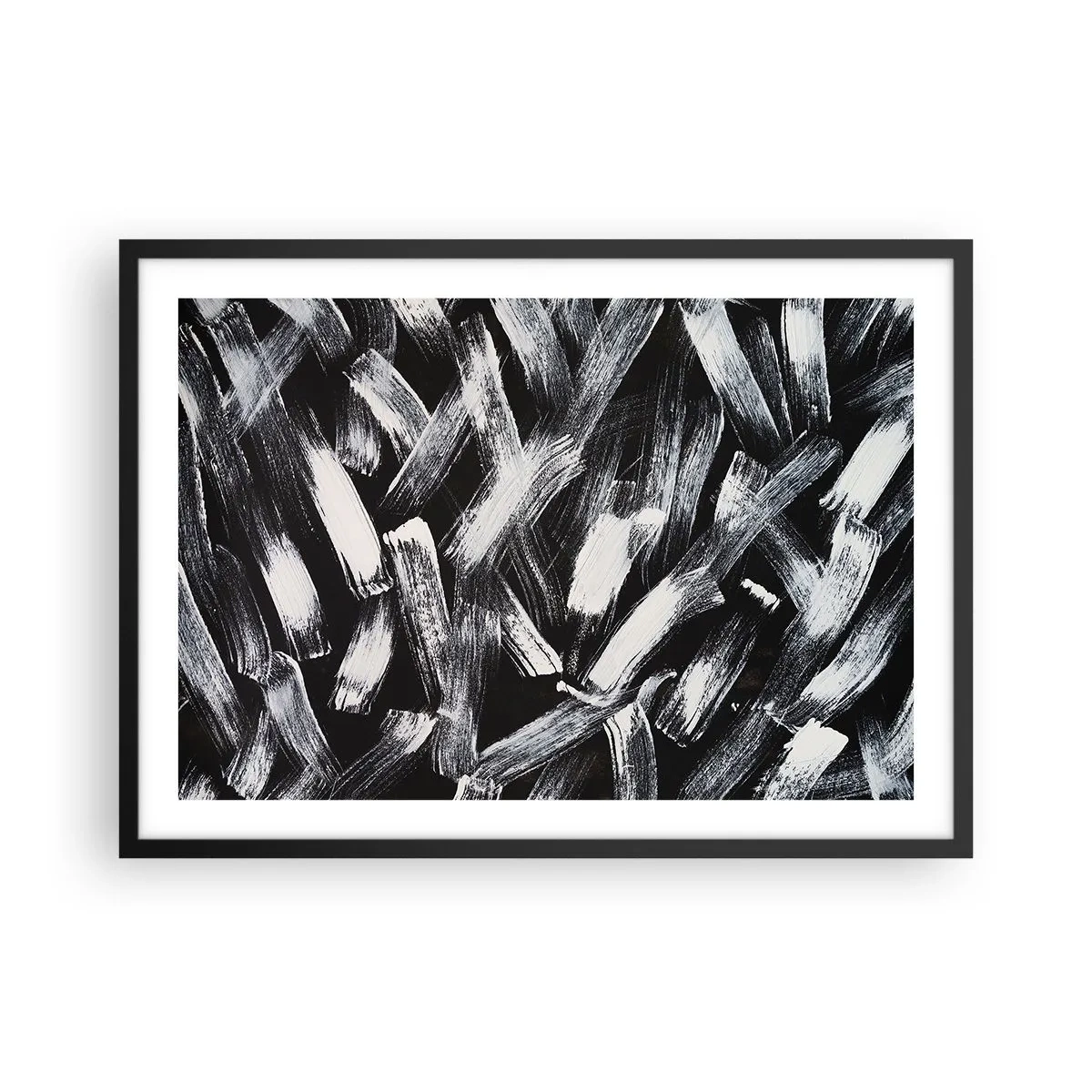 Poster in een zwarte lijst - Abstractie in de industriële spirit - 70x50 cm