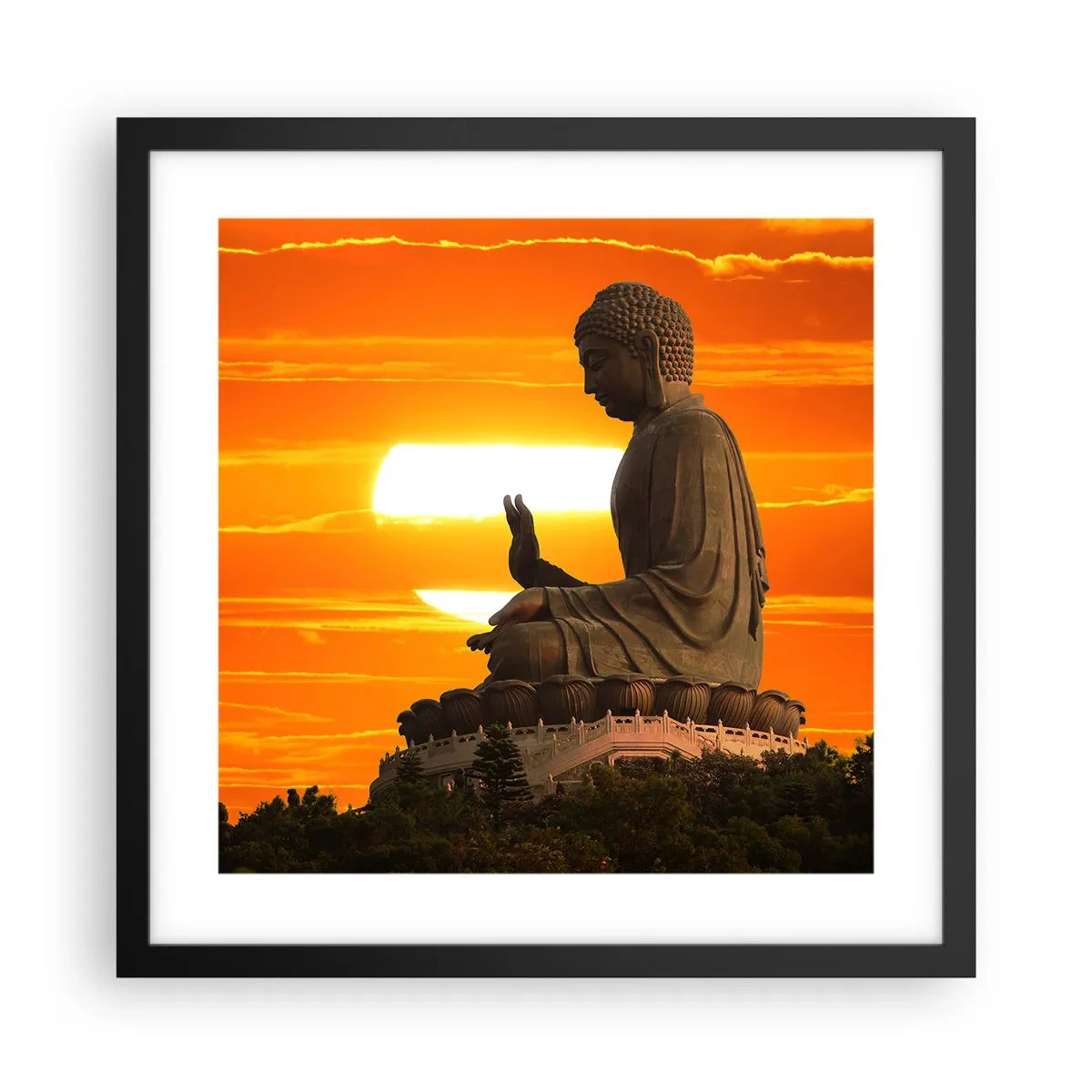 Poster in een zwarte lijst - Geen angst voor de wereld - 40x40 cm