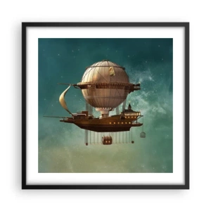 Poster in een zwarte lijst - Jules Verne groet - 50x50 cm