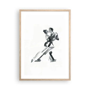 Een poster in een licht eiken lijst - In één slag - 50x70 cm