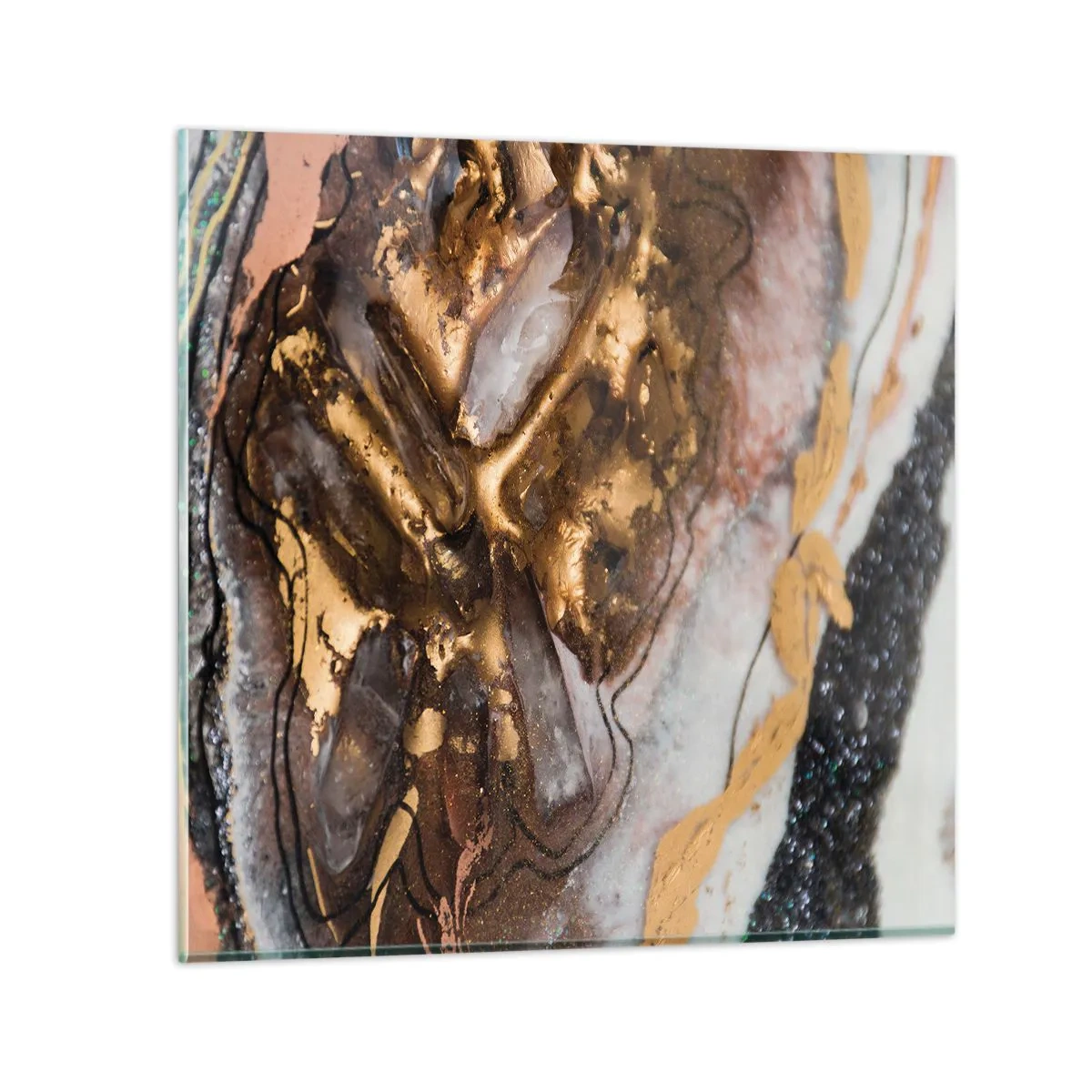 Schilderen op glas - Het element aarde - 30x30 cm