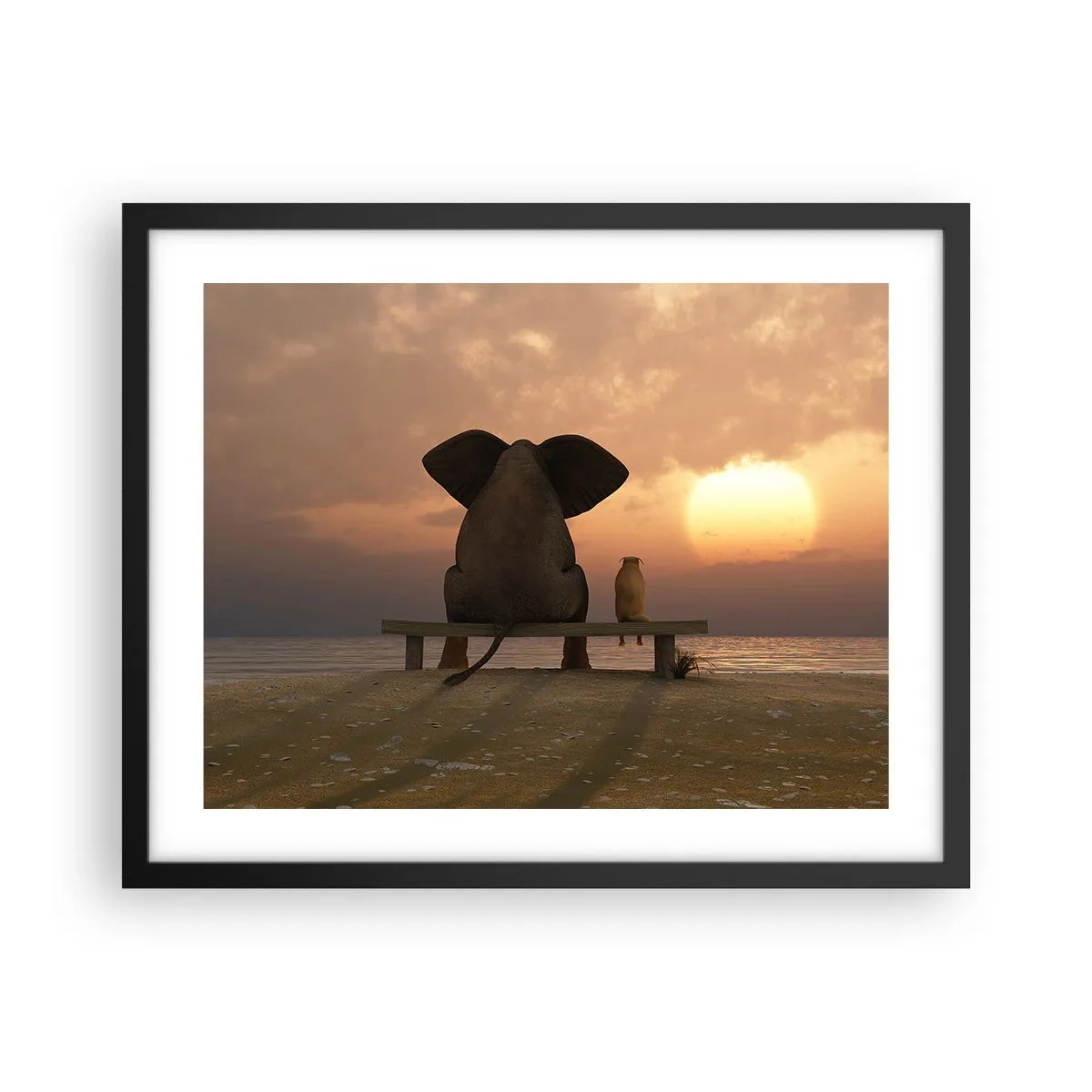 Poster in een zwarte lijst - Het is goed om samen stil te zijn - 50x40 cm