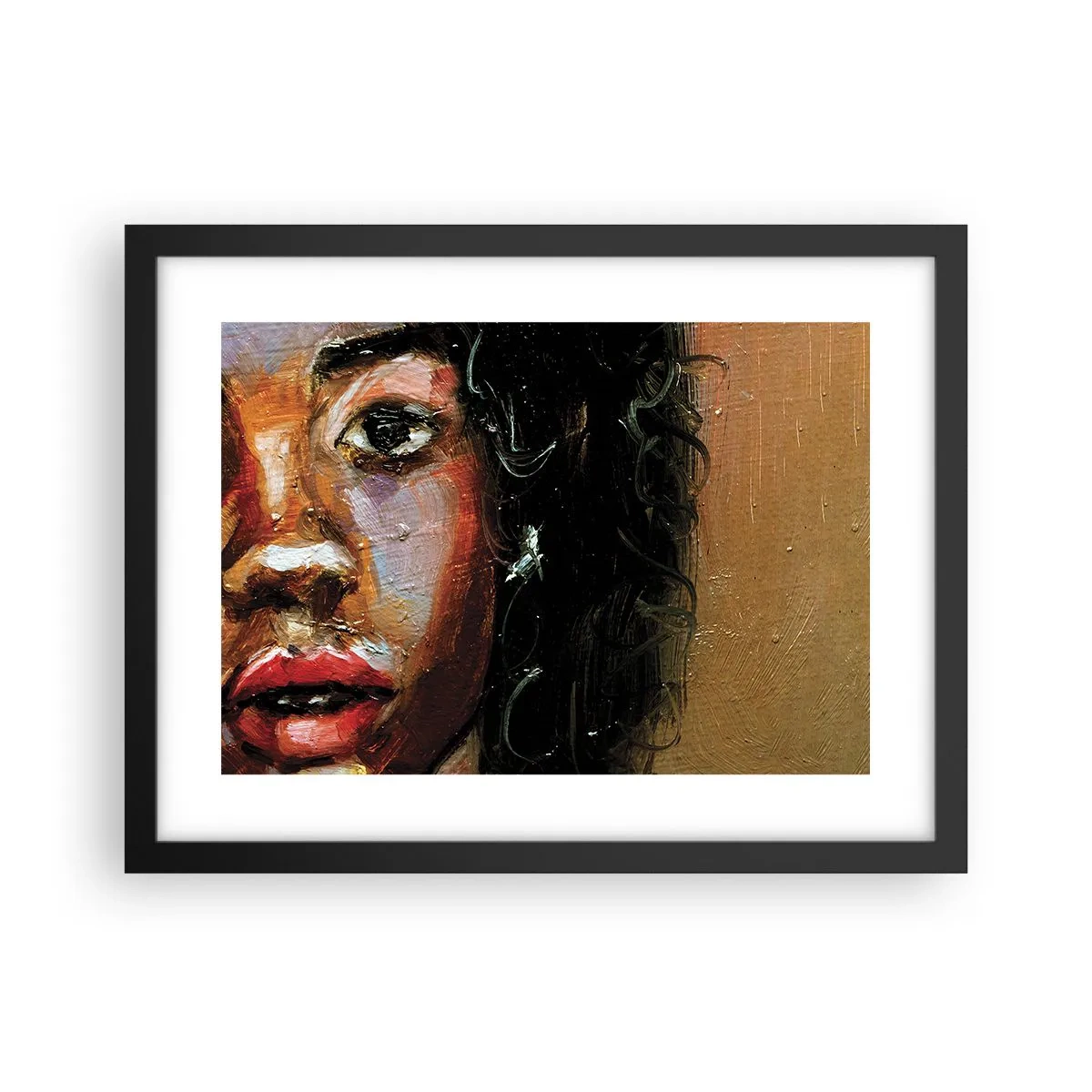 Poster in een zwarte lijst - Zwart en gloed - 40x30 cm